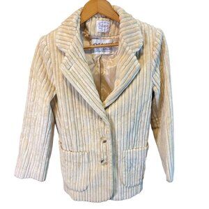 Vintage 80s 90s Swingles Tan Corduroy Three Button Blazer